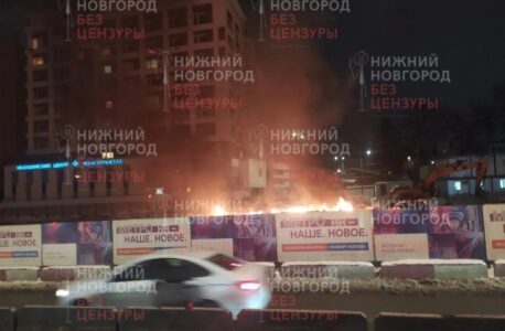 Очевидец сообщил о крупном пожаре на стройке метро в Нижнем Новгороде